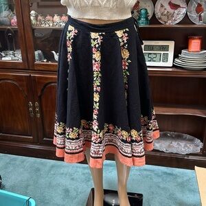 Lux Vintage Floral Skirt with Sequin Embellishment